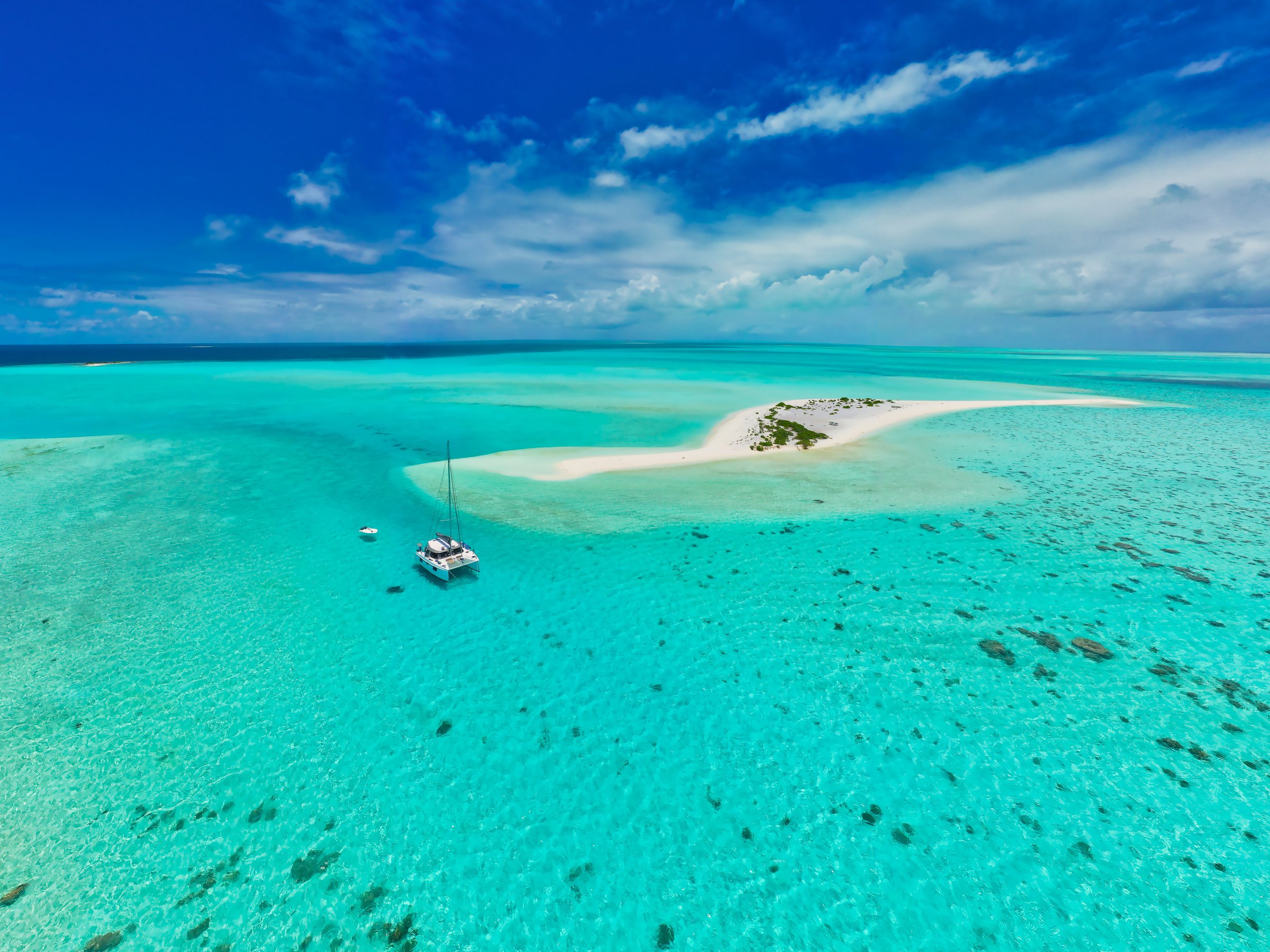 Aerial View of a Tropical Island